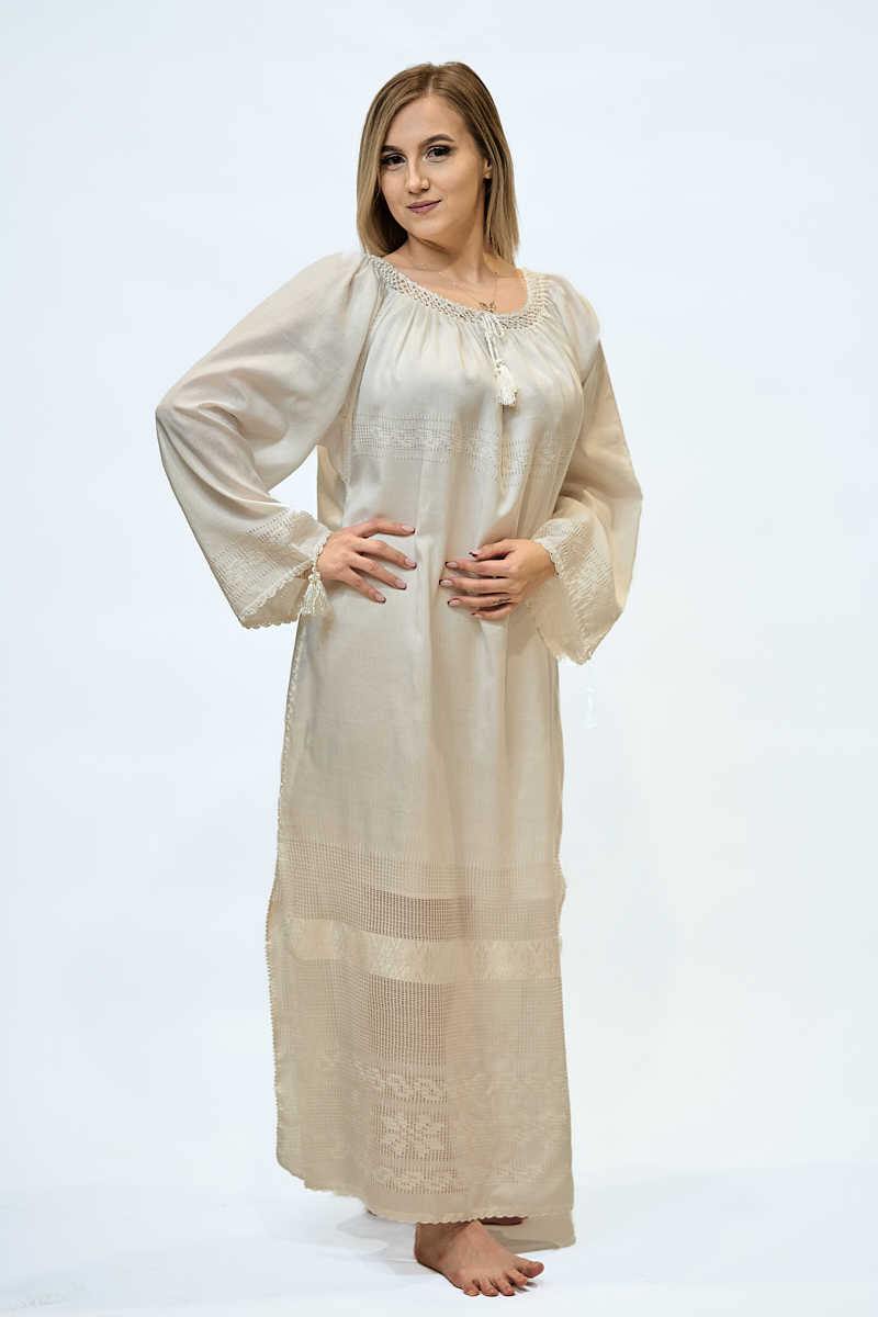 Rochie din borangic cu alesatura-RBA1